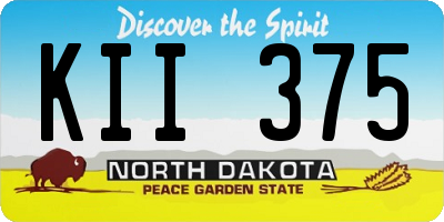 ND license plate KII375