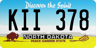 ND license plate KII378