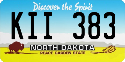 ND license plate KII383