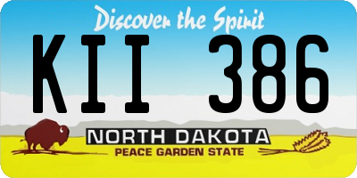 ND license plate KII386