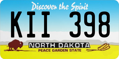 ND license plate KII398