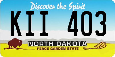 ND license plate KII403