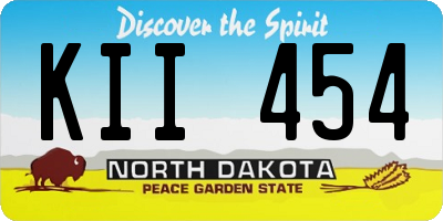 ND license plate KII454