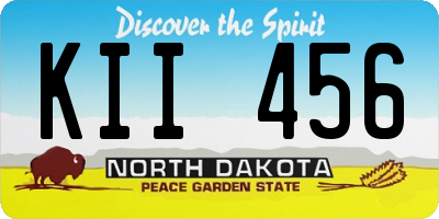 ND license plate KII456