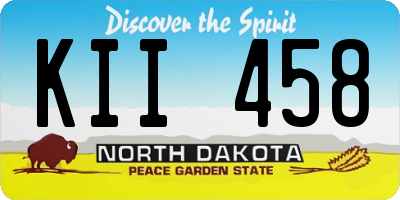 ND license plate KII458