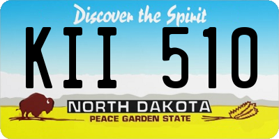 ND license plate KII510