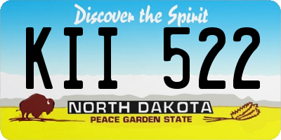 ND license plate KII522