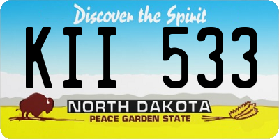 ND license plate KII533