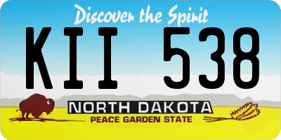 ND license plate KII538