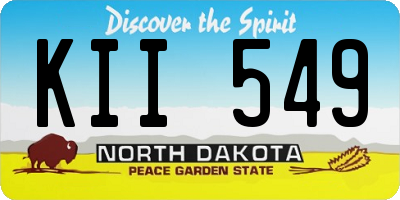 ND license plate KII549
