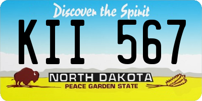 ND license plate KII567