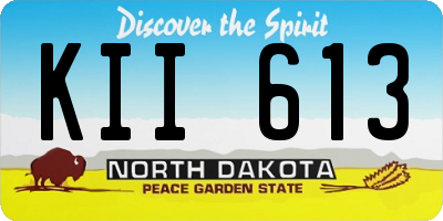 ND license plate KII613