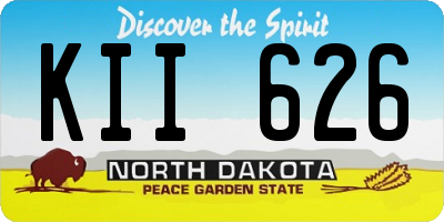 ND license plate KII626