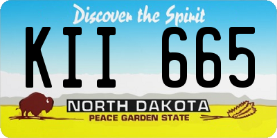 ND license plate KII665