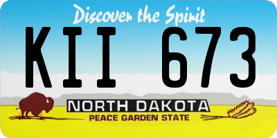 ND license plate KII673