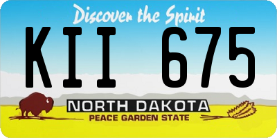 ND license plate KII675