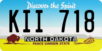 ND license plate KII718