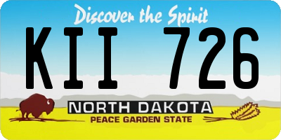 ND license plate KII726