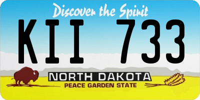 ND license plate KII733