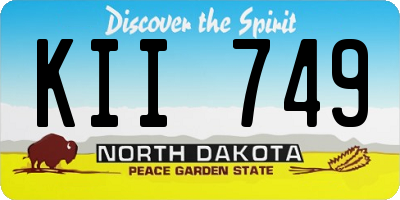 ND license plate KII749