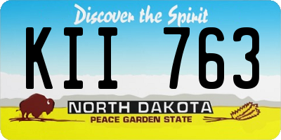 ND license plate KII763
