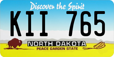 ND license plate KII765