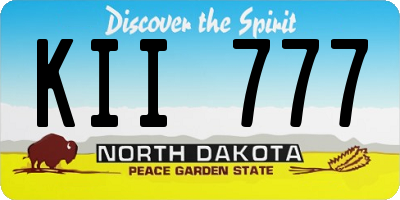 ND license plate KII777