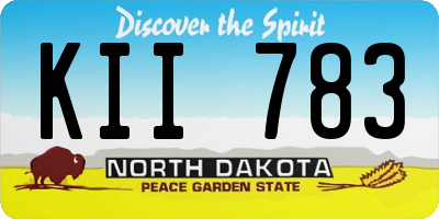 ND license plate KII783