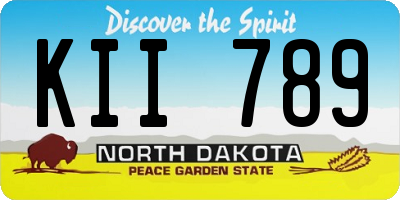 ND license plate KII789