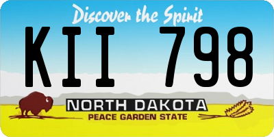 ND license plate KII798