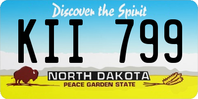 ND license plate KII799
