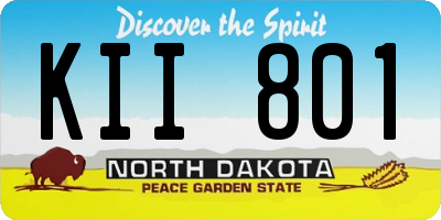 ND license plate KII801