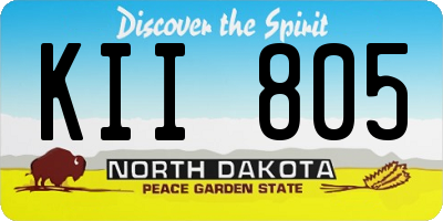 ND license plate KII805