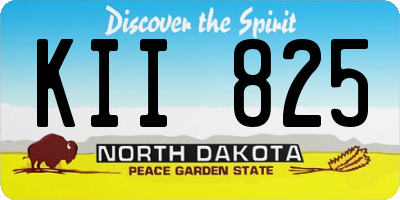 ND license plate KII825