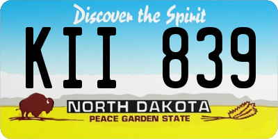 ND license plate KII839