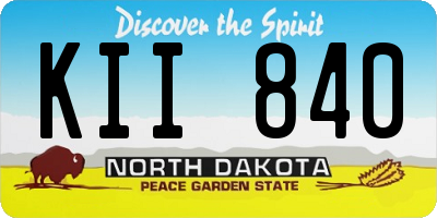 ND license plate KII840