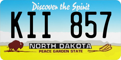 ND license plate KII857