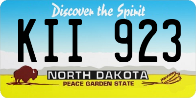 ND license plate KII923