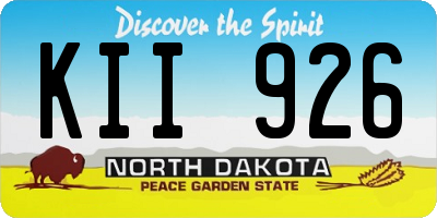 ND license plate KII926