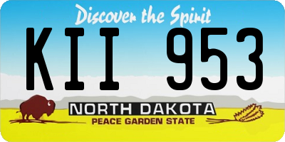 ND license plate KII953