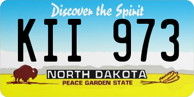 ND license plate KII973