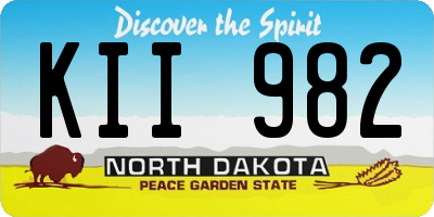 ND license plate KII982
