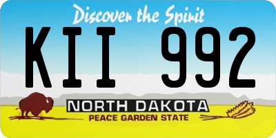 ND license plate KII992