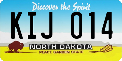 ND license plate KIJ014