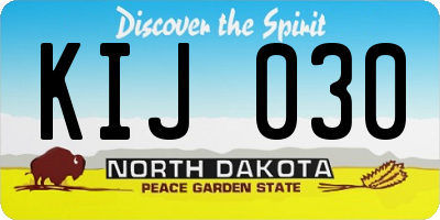 ND license plate KIJ030