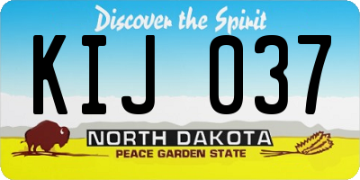 ND license plate KIJ037