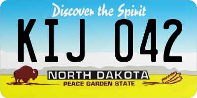ND license plate KIJ042