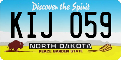 ND license plate KIJ059