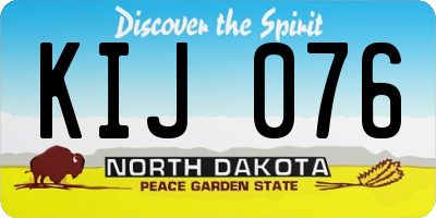 ND license plate KIJ076