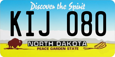 ND license plate KIJ080